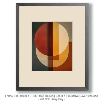 Earthtone Geometric #1 - Retro 60's & 70's Art Prints - 8"x10" Art Print for 11"x14" Frame