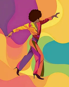 Disco Dancing - Retro 60's & 70's Art Prints - 8"x10" Art Print for 11"x14" Frame