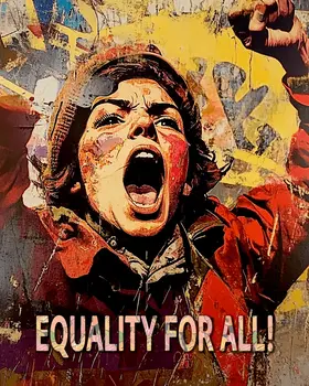 Equality For All - Retro 60's & 70's Art Prints - 8"x10" Art Print for 11"x14" Frame
