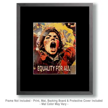 Equality For All - Retro 60's & 70's Art Prints - 8"x10" Art Print for 11"x14" Frame