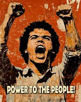 Power to the People - Retro 60's & 70's Art Prints - 8"x10" Art Print for 11"x14" Frame