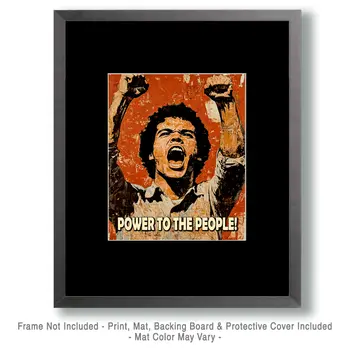 Power to the People - Retro 60's & 70's Art Prints - 8"x10" Art Print for 11"x14" Frame