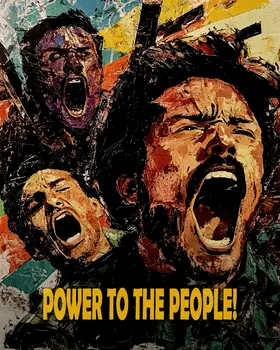 Power to the People 2 - Retro 60's & 70's Art Prints - 8"x10" Art Print for 11"x14" Frame