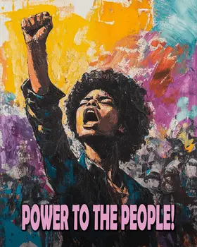 Power to the People #3 - Retro 60's & 70's Art Prints - 8"x10" Art Print for 11"x14" Frame