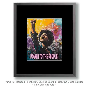 Power to the People #3 - Retro 60's & 70's Art Prints - 8"x10" Art Print for 11"x14" Frame