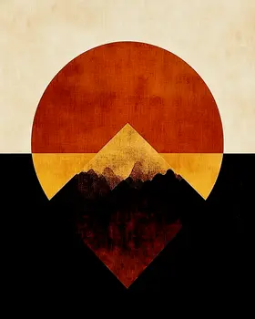 Minimalist Mountain - Retro 60's & 70's Art Prints - 8"x10" Art Print for 11"x14" Frame
