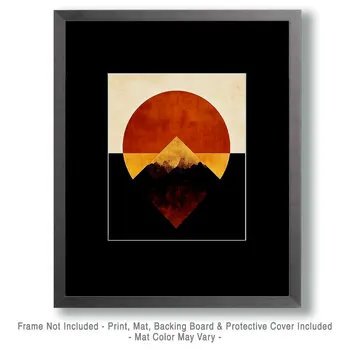 Minimalist Mountain - Retro 60's & 70's Art Prints - 8"x10" Art Print for 11"x14" Frame