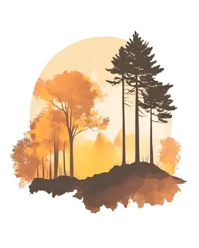 Minimalist Seventies Landscape - Retro 60's & 70's Art Prints - 8"x10" Art Print for 11"x14" Frame