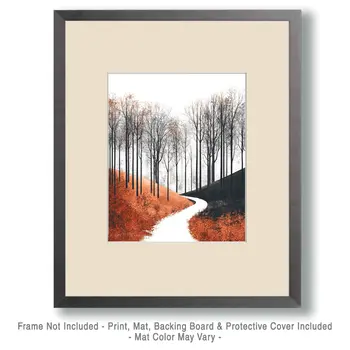 Seventies Forest Path - Retro 60's & 70's Art Prints - 8"x10" Art Print for 11"x14" Frame