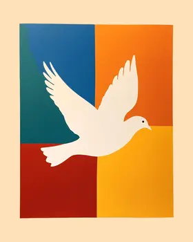 Sixties Peace Dove - Retro 60's & 70's Art Prints - 8"x10" Art Print for 11"x14" Frame