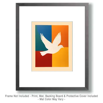Sixties Peace Dove - Retro 60's & 70's Art Prints - 8"x10" Art Print for 11"x14" Frame