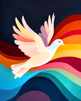 Seventies Peace Dove - Retro 60's & 70's Art Prints - 8"x10" Art Print for 11"x14" Frame