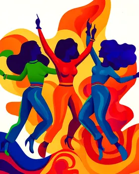 Groovin' to the Tunes - Retro 60's & 70's Art Prints - 8"x10" Art Print for 11"x14" Frame