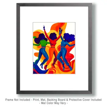Groovin' to the Tunes - Retro 60's & 70's Art Prints - 8"x10" Art Print for 11"x14" Frame