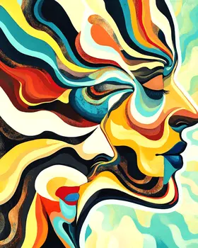 Two Faced - Retro 60's & 70's Art Prints - 8"x10" Art Print for 11"x14" Frame