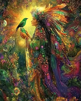 Bird Whisperer - Retro 60's & 70's Art Prints - 8"x10" Art Print for 11"x14" Frame