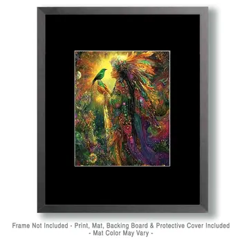 Bird Whisperer - Retro 60's & 70's Art Prints - 8"x10" Art Print for 11"x14" Frame