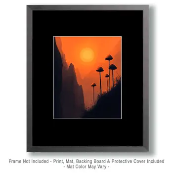 'Shroom Habitat - Retro 60's & 70's Art Prints - 8"x10" Art Print for 11"x14" Frame