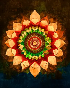 Earthtone Mandala - Retro 60's & 70's Art Prints - 8"x10" Art Print for 11"x14" Frame