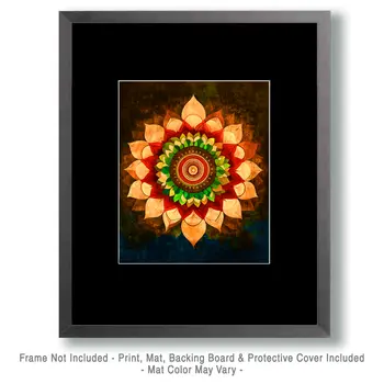 Earthtone Mandala - Retro 60's & 70's Art Prints - 8"x10" Art Print for 11"x14" Frame