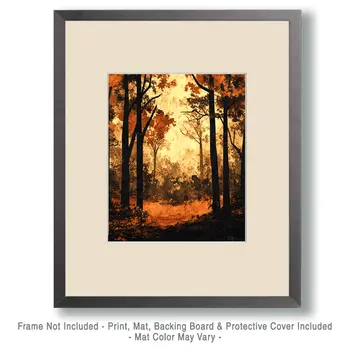 Fall Day - Retro 60's & 70's Art Prints - 8"x10" Art Print for 11"x14" Frame