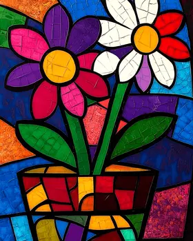 Pop Art Flowers - Retro 60's & 70's Art Prints - 8"x10" Art Print for 11"x14" Frame