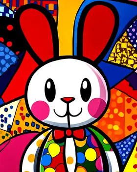 Pop Art Bunny - Retro 60's & 70's Art Prints - 8"x10" Art Print for 11"x14" Frame
