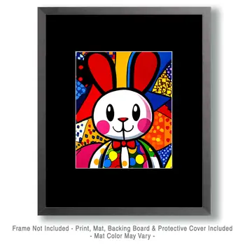 Pop Art Bunny - Retro 60's & 70's Art Prints - 8"x10" Art Print for 11"x14" Frame