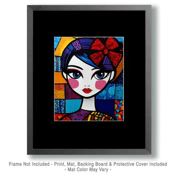 Pop Art Chick - Retro 60's & 70's Art Prints - 8"x10" Art Print for 11"x14" Frame