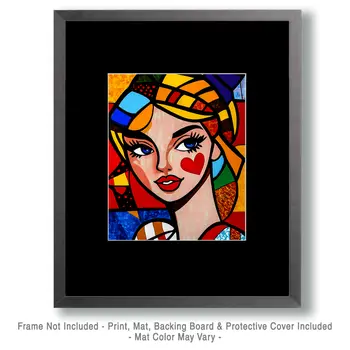 Pop Heart Chick - Retro 60's & 70's Art Prints - 8"x10" Art Print for 11"x14" Frame