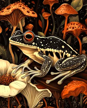 Poison Dart Frog - Retro 60's & 70's Art Prints - 8"x10" Art Print for 11"x14" Frame