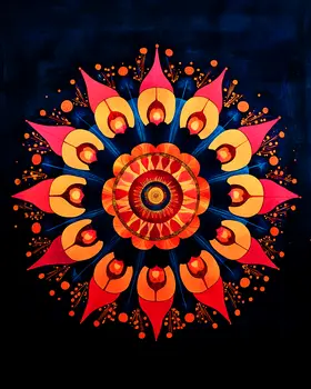 Sixties Mandala - Retro 60's & 70's Art Prints - 8"x10" Art Print for 11"x14" Frame