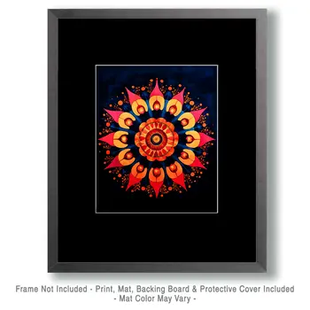 Sixties Mandala - Retro 60's & 70's Art Prints - 8"x10" Art Print for 11"x14" Frame