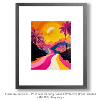 Paradise Road - Retro 60's & 70's Art Prints - 8"x10" Art Print for 11"x14" Frame