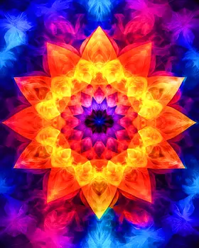 Bright Mandala - Retro 60's & 70's Art Prints - 8"x10" Art Print for 11"x14" Frame