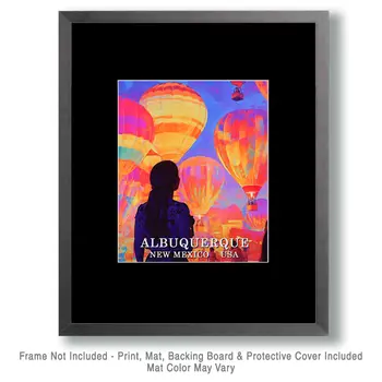 Neon Liftoff - Albuquerque Souvenir Wall Art Prints – 8″x10″ Artwork for 11″x14″ Frame
