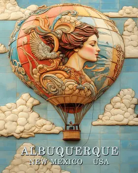 Helen's Balloon - Albuquerque Souvenir Wall Art Prints – 8″x10″ Artwork for 11″x14″ Frame