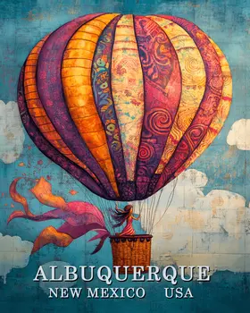 Bon Voyage - Albuquerque Souvenir Wall Art Prints – 8″x10″ Artwork for 11″x14″ Frame