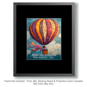 Bon Voyage - Albuquerque Souvenir Wall Art Prints – 8″x10″ Artwork for 11″x14″ Frame