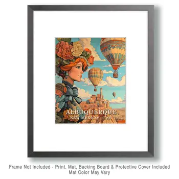 1900's Balloon Festival - Albuquerque Souvenir Wall Art Prints – 8″x10″ Artwork for 11″x14″ Frame