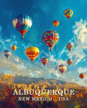 Morning Ascent - Albuquerque Souvenir Wall Art Prints – 8″x10″ Artwork for 11″x14″ Frame