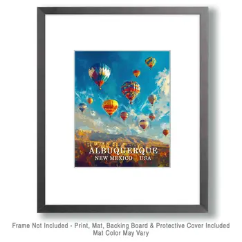 Morning Ascent - Albuquerque Souvenir Wall Art Prints – 8″x10″ Artwork for 11″x14″ Frame
