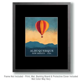 Minimalist - Albuquerque Souvenir Wall Art Prints – 8″x10″ Artwork for 11″x14″ Frame