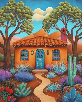 Adobe Abode - Western and Southwestern Art Prints – 8″x10″ Artwork for 11″x14″ Frame