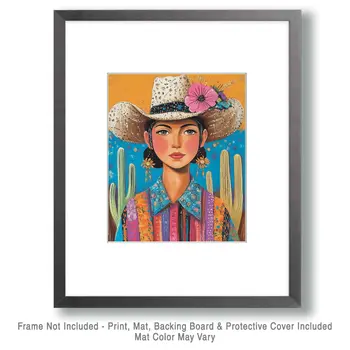Southwest Cowhand - Western and Southwestern Art Prints – 8″x10″ Artwork for 11″x14″ Frame
