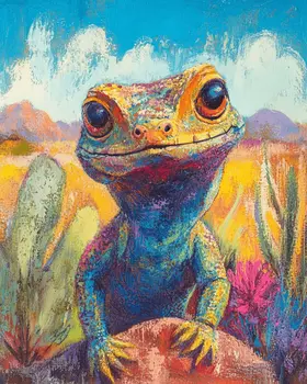 Arizona Lizard - Western and Southwestern Art Prints – 8″x10″ Artwork for 11″x14″ Frame