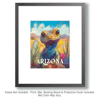 Arizona Lizard - Sedona Art Prints – 8″x10″ Artwork for 11″x14″ Frame