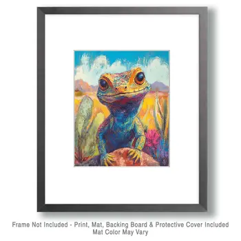 Arizona Lizard - Western and Southwestern Art Prints – 8″x10″ Artwork for 11″x14″ Frame