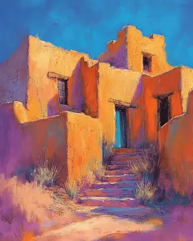 Pastel Pueblo - Western and Southwestern Art Prints – 8″x10″ Artwork for 11″x14″ Frame