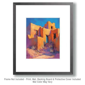Pastel Pueblo - Western and Southwestern Art Prints – 8″x10″ Artwork for 11″x14″ Frame